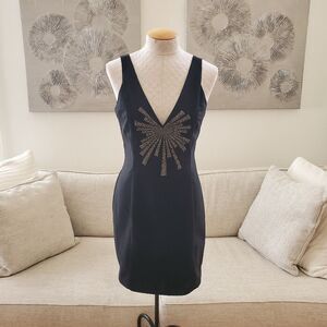 Stella & Jamie Black Embellished Party Dress sz Med